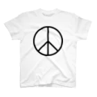 金融投資デザイン　カマラオンテ-ムラサキのピースマーク 平和 Peace symbols 平和運動や反戦運動のシンボルとして世界中で使われているマーク スタンダードTシャツ
