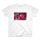 兎派のpaint_01_landscape(red) Regular Fit T-Shirt