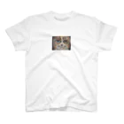 カズイのネコアートの丸顔の猫 スタンダードTシャツ