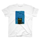 mumulineの黒猫は夜空の星を数えて スタンダードTシャツ