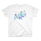 Mr.Rightのカップルコーデ トレンドの花柄ファッション 「Mr.」メンズ　ブルー Regular Fit T-Shirt