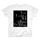 Mr.Rightのレトロなモノクロファッション「Your Resolution Will Bring Us Victory」 Regular Fit T-Shirt