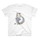 AKのお花でふて猫 Regular Fit T-Shirt