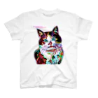 chamao&pimushiのねこ好きさんへ（両面にデザイン有） スタンダードTシャツ