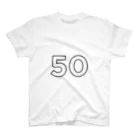 ふしめTシャツの50歳のふしめ (Black) スタンダードTシャツ