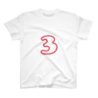 ふしめTシャツの3歳のふしめ (Red) スタンダードTシャツ