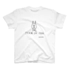 ウサギのウー by NIKUQ WORKSのTEAM UH-FAN [黒い字] スタンダードTシャツ