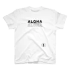 aloha_pineapple_hawaiiのALOHA ALOHA  吹き出しパイナップル 黒ロゴ 163 スタンダードTシャツ