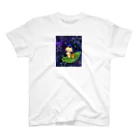 AKITO。とおにぎり。の星空を散歩するネコ。 スタンダードTシャツ