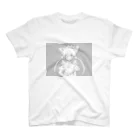 目瀞ちょすのモノクロ　猫ガール スタンダードTシャツ