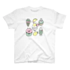 ゆずぽろの昼休みの涼しい！メロンソーダとアイスとかき氷と（カラーver) スタンダードTシャツ