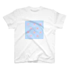 きゅーりー。のピンクふらわー(ブルー) Regular Fit T-Shirt