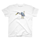 野鳥生活のじーーーっ（アオサギ） スタンダードTシャツ