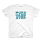 芋焼酎ロックのGAME OVER (人生終わった) ドット絵　ゲーム風　ネオン スタンダードTシャツ