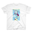 やすこーん（YASCORN）鉄道の鉄道：開放寝台＋駅弁＋YASCORN（水色） Regular Fit T-Shirt