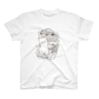 Little afternoonのピクニックバスケットとこぎつね　モノクロ Regular Fit T-Shirt