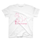 AMKWorksのさらり画（名言イラストT（猫 ピンク）） Regular Fit T-Shirt