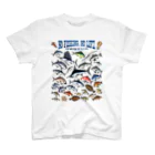 猫と釣り人のSaltwater fish_3C スタンダードTシャツ