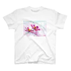 あかり花鳥風月のコスモス「どこまでも」透明水彩お花プリント Regular Fit T-Shirt