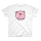 のんびりのこショップのピンクの豚さん スタンダードTシャツ