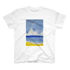 TMCNの砂浜と飛行機雲 スタンダードTシャツ