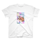 花信風のお店の青い花と女の子 スタンダードTシャツ