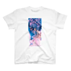 ya-pyの水彩 大理石 ピンク ブルー スタンダードTシャツ