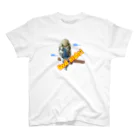 ぴーよこまる（セキセイインコ）のぴぃのおやすみ スタンダードTシャツ