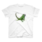 Funny Reptile Artのグリーンイグアナ スタンダードTシャツ