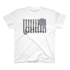 CHILL etc.の花柄ボーダー（モノクロ） Regular Fit T-Shirt