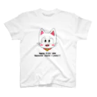 TOPPY.NETのTOPPYNETの白ネコ  スタンダードTシャツ