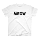 SHOP W　SUZURI店のMEOW Tシャツ Regular Fit T-Shirt