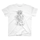 虹色孔雀の魔女。の薔薇の魔女ルージュちゃんの線画グッズ。 スタンダードTシャツ