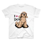 リカクリエイトのI LOVE DOG茶色のイケワン スタンダードTシャツ