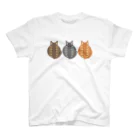 SHOP W　SUZURI店の猫（3匹）の丸い背中 Tシャツ スタンダードTシャツ