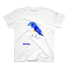 LittleLoroのまる過ぎる青い鳥 ルリビタキ スタンダードTシャツ