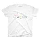 AMKWorksのさらり画（ネコ歩き） スタンダードTシャツ