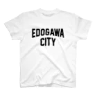 JIMOTOE Wear Local Japanの江戸川区 EDOGAWA CITY ロゴブラック スタンダードTシャツ