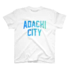 JIMOTO Wear Local Japanの足立区 ADACHI CITY ロゴブルー スタンダードTシャツ