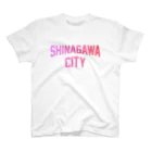 JIMOTOE Wear Local Japanの品川区 SHINAGAWA CITY ロゴピンク Regular Fit T-Shirt