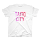 JIMOTOE Wear Local Japanの台東区 TAITO TOWN ロゴピンク Regular Fit T-Shirt