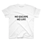 謎はないけど謎解き好きのお店のNO ESCAPE, NO LIFE（黒文字シンプル大） Regular Fit T-Shirt