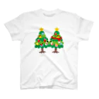 イラスト MONYAAT の林さんのクリスマスA クリスマスツリー スタンダードTシャツ