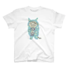 多分ねこのロボットをぎゅっ(ターコイズ) Regular Fit T-Shirt