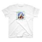 猫と音楽Strings Catのこかげでひと休み・猫と鳥 Regular Fit T-Shirt
