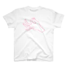 hand and yellowのZIP＿ピンク線爪透過 スタンダードTシャツ