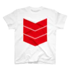 Plastic-Earthの3LINE"RED" スタンダードTシャツ