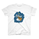 papiko くまさんのsleep　おやすみ　ぬいぐるみ　テディベア　ブルー スタンダードTシャツ