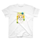 Miaws Shopのタンポポと白茶猫 Regular Fit T-Shirt