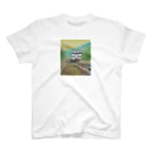 井上晴雄　絵画グッズコーナーの石炭のまちを走る列車 Regular Fit T-Shirt